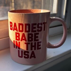 NWT Baddest Babe in USA Ceramic Mug in Pink